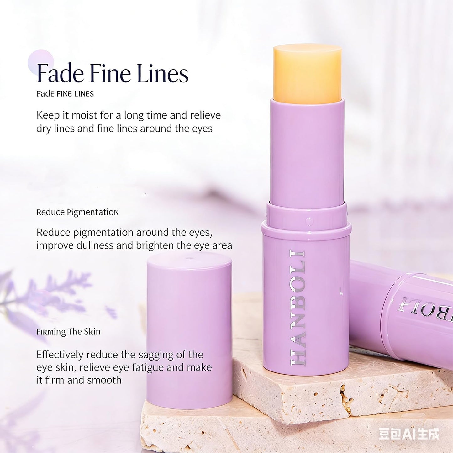 Pakivs 3Pcs Moisturizing Multi Balm Stick,Hydrating Multi Eye & Lip Balm,All-in-One Hydrating Lip Balm Eye Cream Neck Cream Make Up Base Wrinkle Repair For Face Skin Care