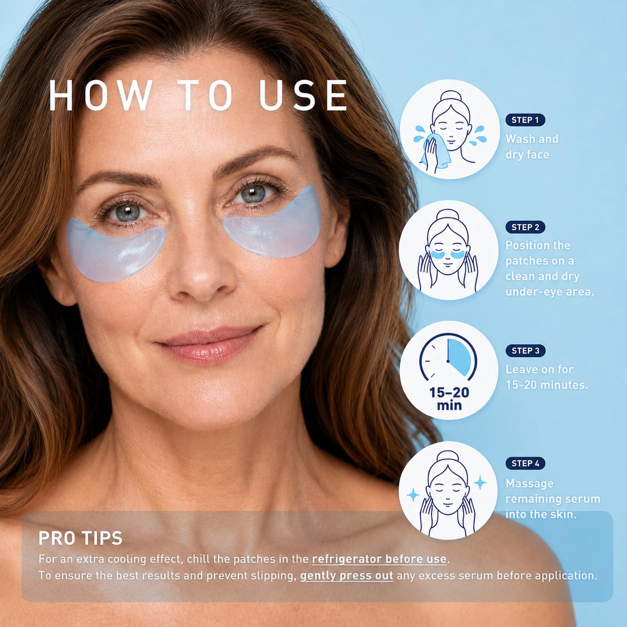 Enaskin Naturals Under Eye Patches for Dark Circles: 30 Pairs Collagen Eye Gels Pads - Reduce Wrinkles, Puffy Eyes & Bags - Skin Treatment Mask with Retinol Collagen