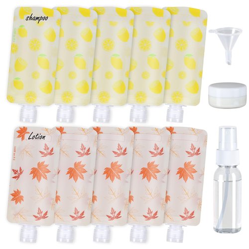PACKISM Travel Containers for Liquids - 13 Pack Leak Proof 3oz TSA Approved Liquid Travel Pouches, Stand Up, Slim & Lightweight Design, Space Saving, Pack More Shampoo Conditioner Lotion Body Wash