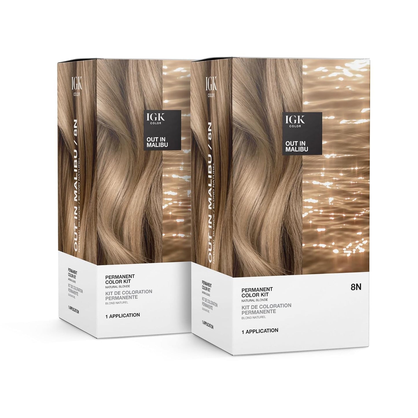 IGK Permanent Hair Dye Color Kit | 7 N Latte - Dark Natural Brown | 100% Gray Color Coverage + Strengthen + Shine | Ammonia Free