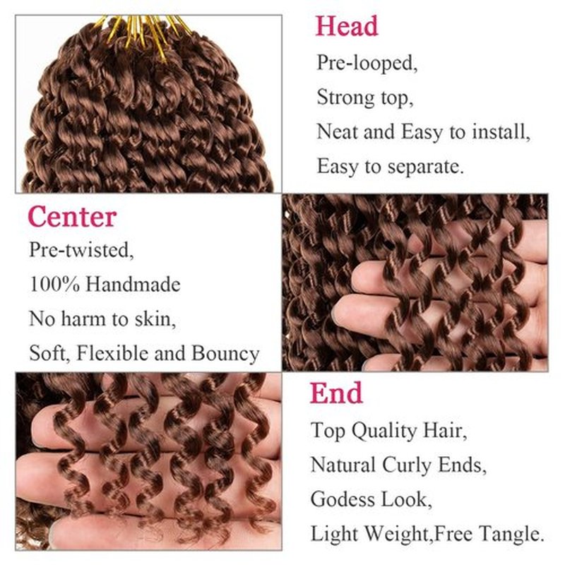 Leeven 2 Pcs Water Wave Crochet Passion Twist Hair For Butterfly Locs 18 Inch Curly Passion Twists Crochet Hair 30# 36 Roots Synthetic Hot Water Setting Braiding Hair Extensions