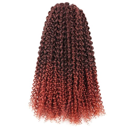 Pelokaa Passion Twist Hair - 16 Inch 7packs Ombre Orange Water Wave Crochet Braids Synthetic Braiding Hair Extensions (16 Inch, T350-7P)