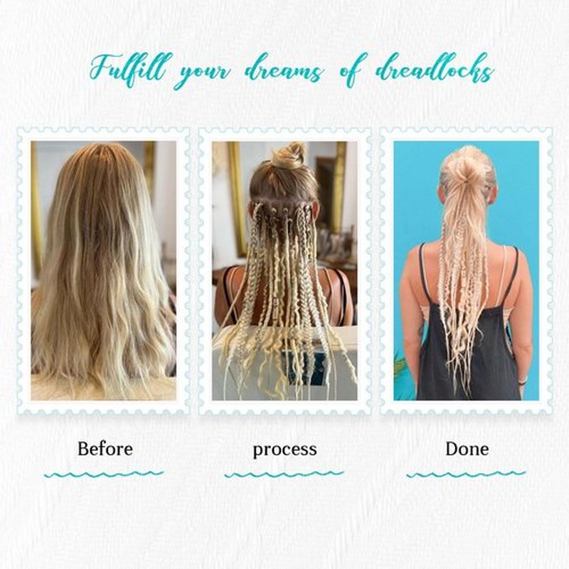 Quisduis 30 Inch Gray Dreadlock Extensions, 20 Strands Synthetic Single Ended Dreads Thin Soft Crochet Dreads Extensions Hippie Style Dreadlock for Woman