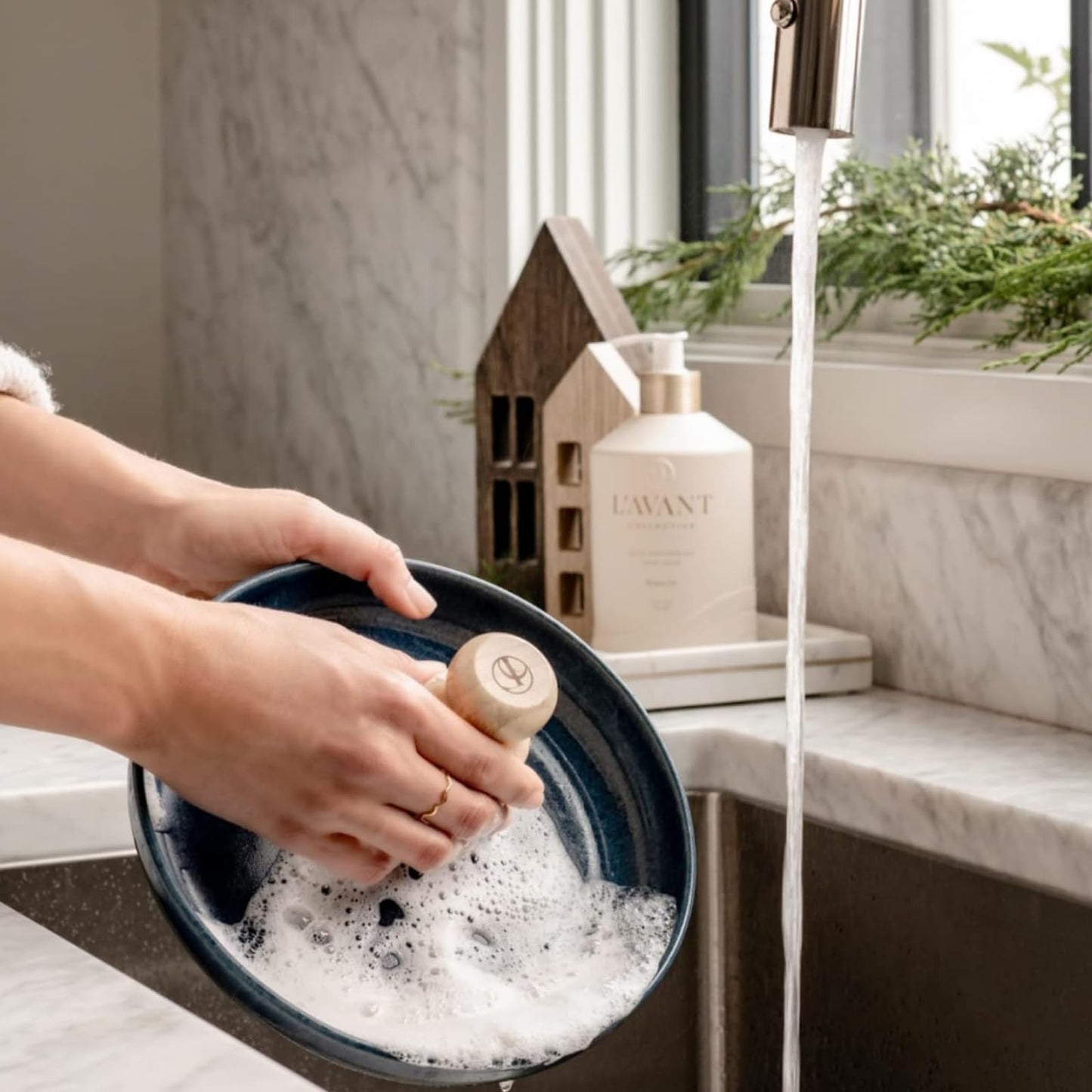 L'AVANT Collective Hand Soap & Dish Soap Winter Fir | High Performing Formula Luxurious Ingredients Soft & Smooth Hands & Dishes | 2 Glass Bottles Kitchen Accessories Home Decor Hostess Gifts