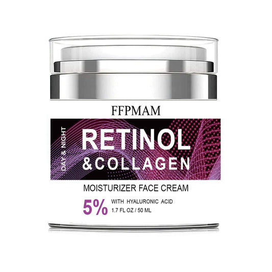 Retinol Cream for Face - Anti-Aging Wrinkle Treatment with Collagen & Hyaluronic Acid | Night Moisturizer for Men & Women (1.7 FL Oz)
