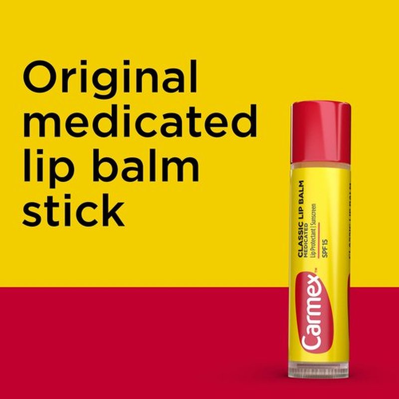 Carmex Classic Medicated Lip Balm Sticks, Lip Moisturizer for Chapped Lips, 15 Count (5 Packs of 3)