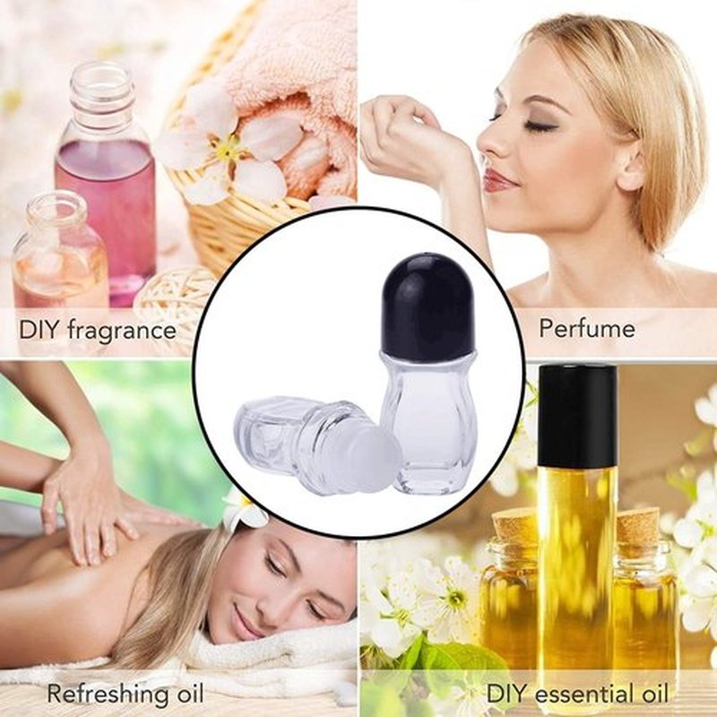 Generic 2PCS Glass Empty Roller Bottles with Plastic Roller Ball, Deodorant Roll on Bottles Containers Leak Proof Massage Roller Ball Bottles with Cap for Essential Oils Perfume Cosmetics(30ml)