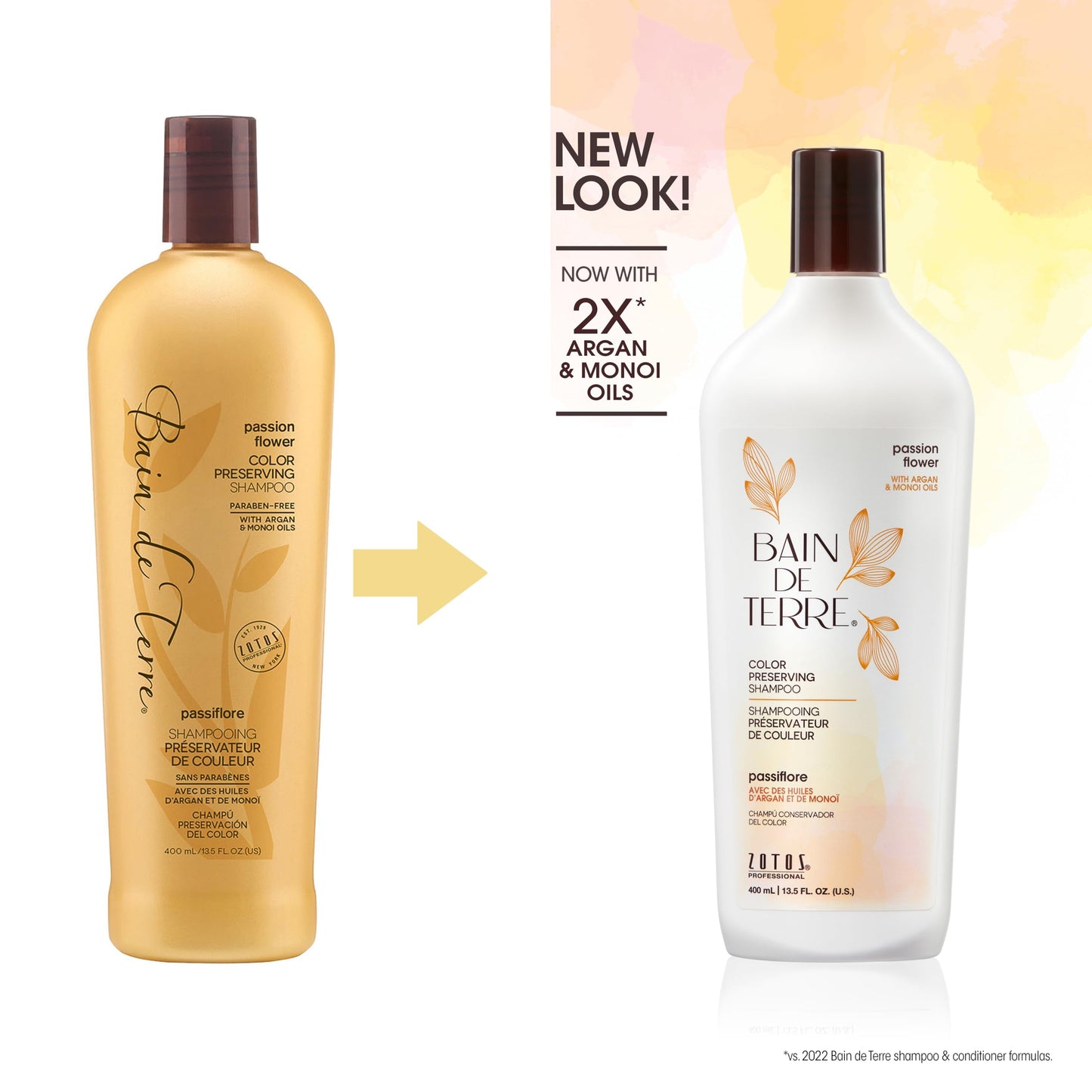 Bain de Terre Color Preserving Shampoo and Conditioner Set | Passion Flower | Protects & Maintains Color-Treated Hair | Paraben Free | Color-Safe | 13.5 Fl Oz