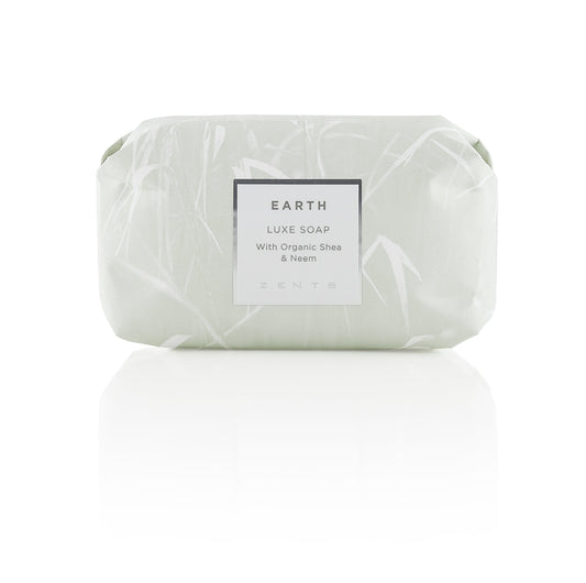 Zents Triple-Milled Luxe Bar Soap (Earth Fragrance) | Moisturizing Soap with Organic Shea Butter | Gentle Hand & Body Wash | Nourishes & Softens Skin | 5.7 oz