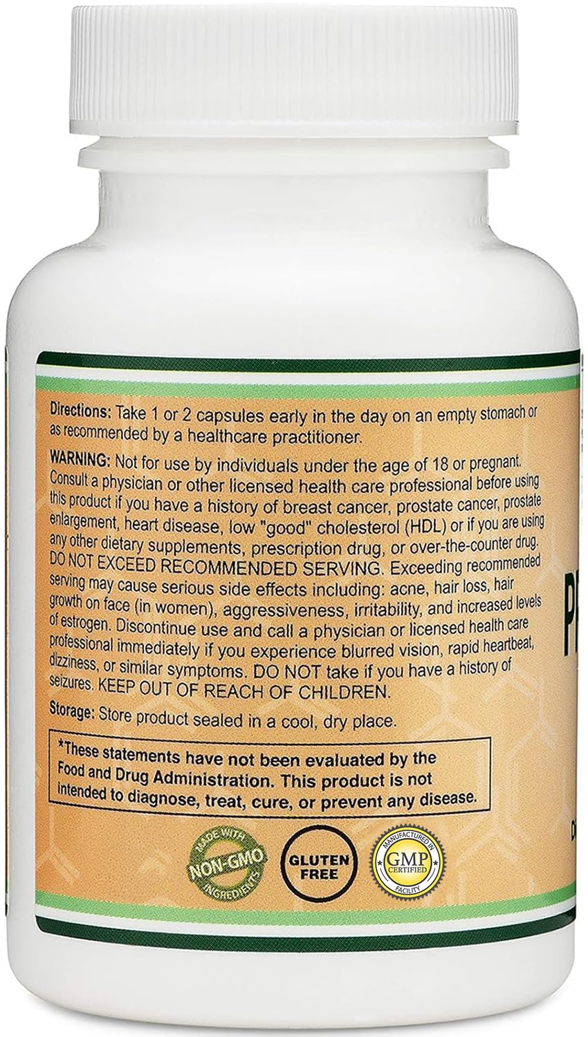 Pregnenolone 100mg per Serving (Converted to Progesterone to Boost Progesterone Levels) - Third Party Tested - 120 Capsules (50mg per Capsule) Non-GMO by Double Wood