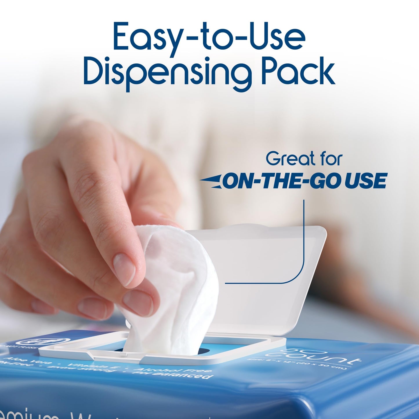 Inspire Adult Wet Wipes, Wash Cloths, Incontinence & Cleansing for Elderly Extra Large, 8"x12" (Pack of 8)