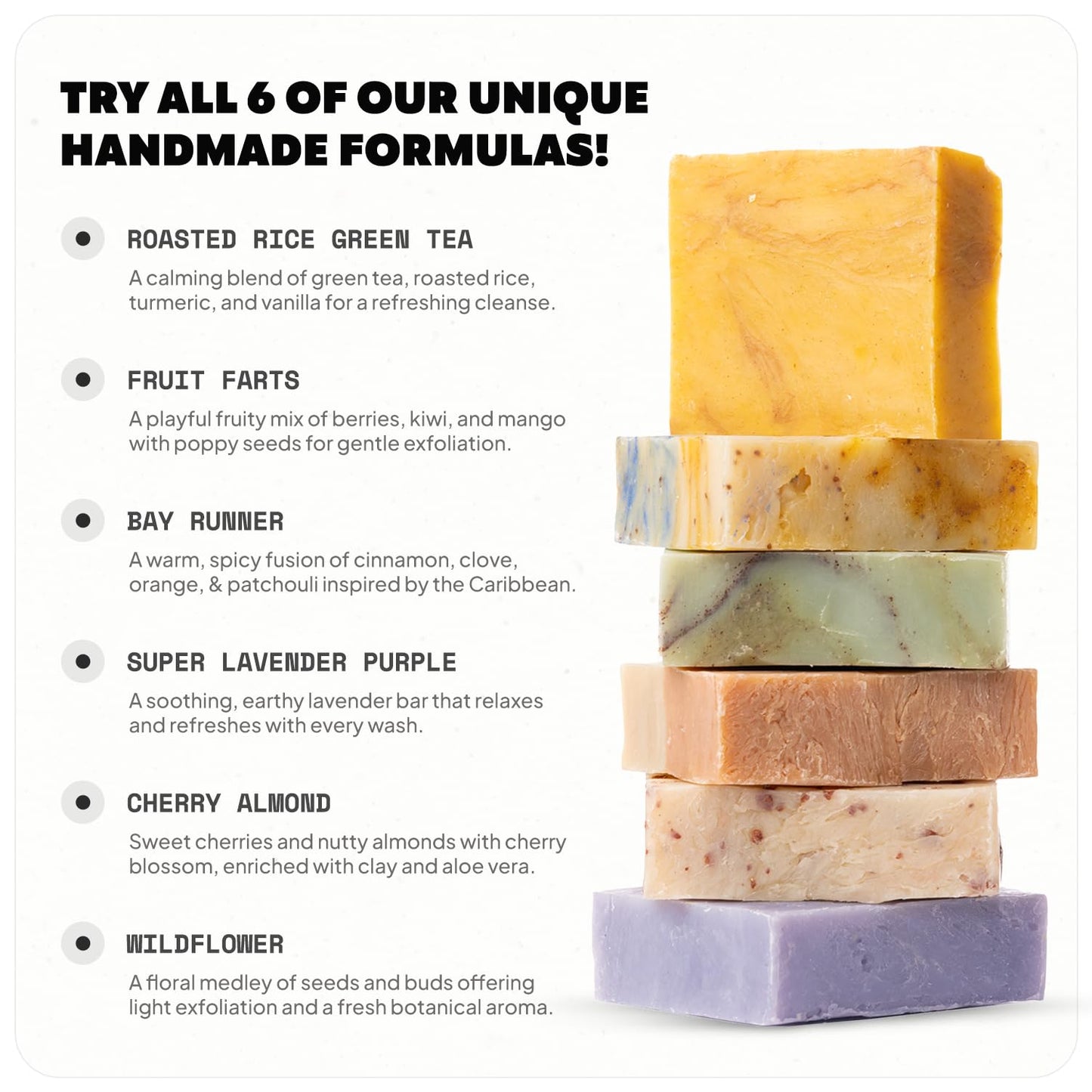 Iron Lion Soap – All-Natural Soap bar for Men & Women – Cold Process, Handmade in the USA - Wildflowers 3-Pack