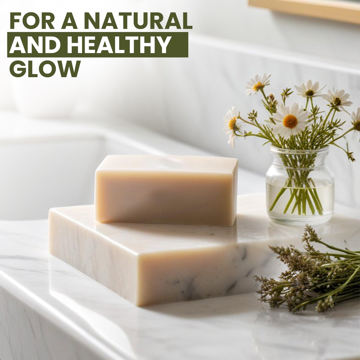 HERBOGANIC Tea Tree, Lemongrass & Wildflower Handmade Soap - Natural, Moisturizing Soap Bar for Soft and Smooth Skin with a Spa-Like Experience Pack of 1 (100g)