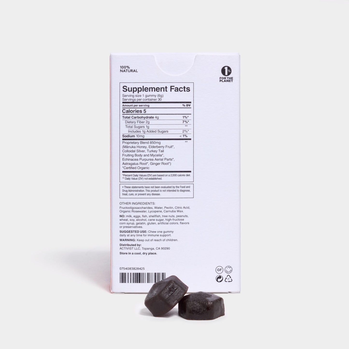 ACTIVIST Manuka Immune Gummies | Raw Mānuka Honey 850+MGO, Elderberry, Rosewater | Dietary Supplement | Gluten-Free | 30 Gummies (180 g | 6.3 oz)
