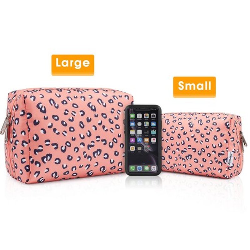 Large Makeup Bag Zipper Pouch Travel Cosmetic Organizer for Women (Large, Leopard)
