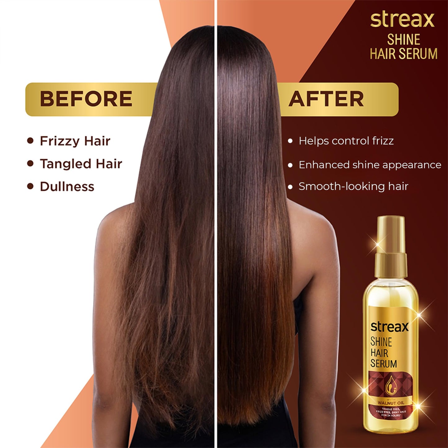 Streax Hair Serum with Walnut Oil 115 ml / 3.89 fl oz