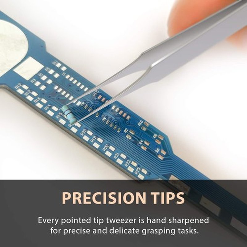 Ingrown Hair Tweezers | Pointed Tip | 5 Pack | Precision Stainless Steel | Extra Sharp and Perfectly Aligned for Ingrown Hair Treatment & Splinter Removal For Men and Women | By Tweezees