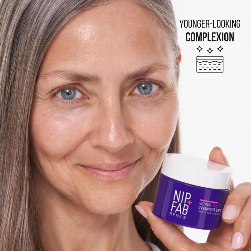 Nip+Fab Retinol Fix 3% Overnight Cream - Youth-Boosting Anti-Aging Formula for Fine Line Reduction | Encapsulated Pure Retinol