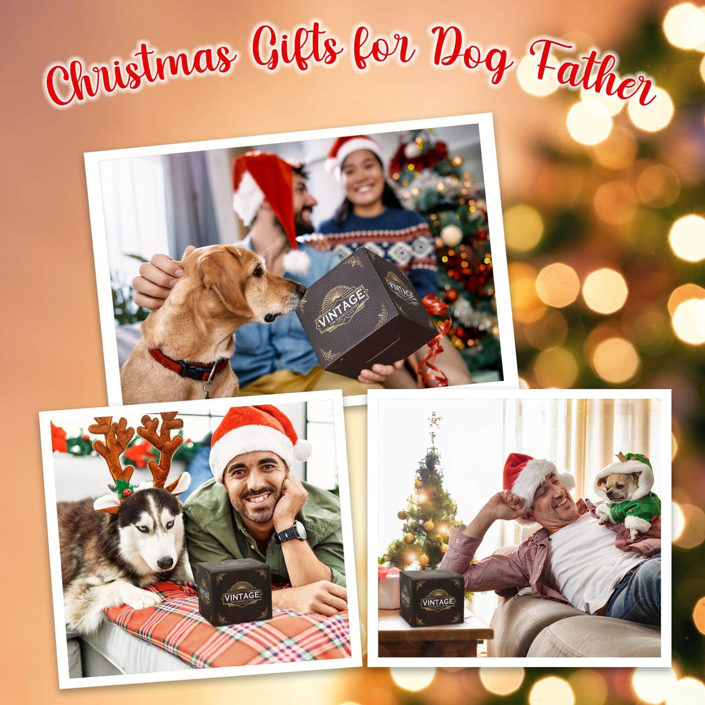 Dog Dad Gifts for Men, Christmas The Best Dogfather Whiskey Glasses for Men