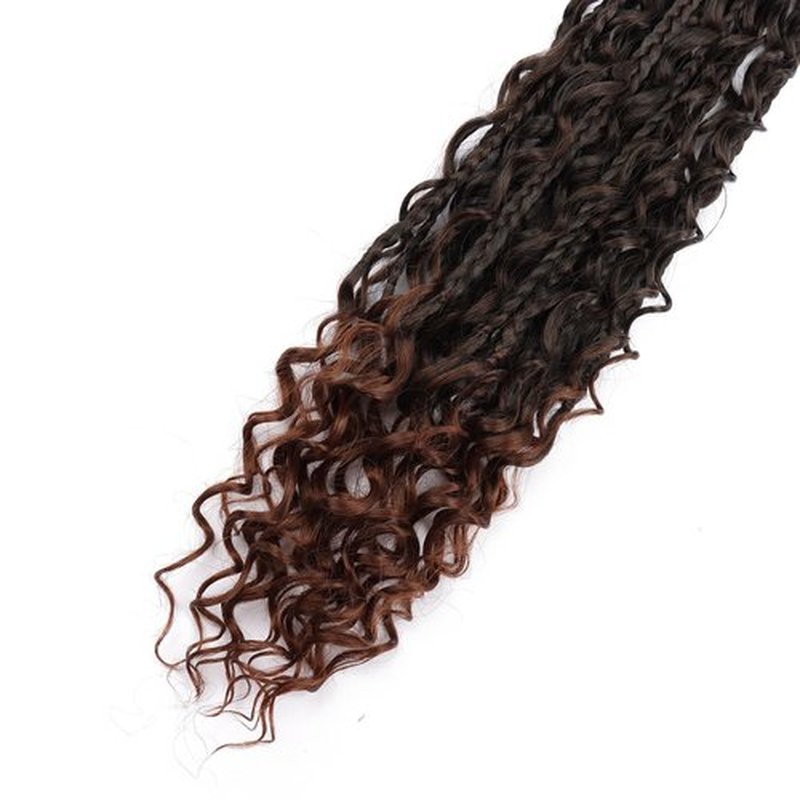 Goddess Box Braids Crochet Hair 18 inch Boho Box Braids 8 Packs Crochet Box Braids Curly Ends Crochet Hair Pre-looped Bohomian Box Braid Crochet Hair for Black Women T30