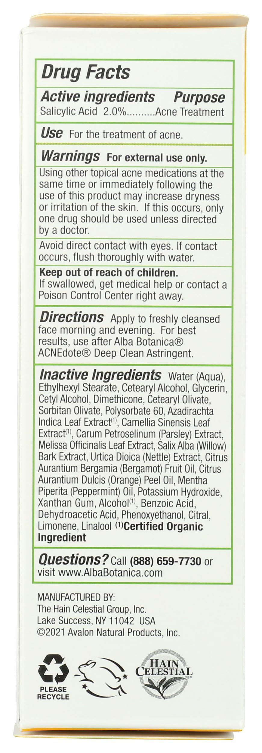 Alba Botanica Acnedote Maximum Strength Oil Control Lotion, 2 Oz