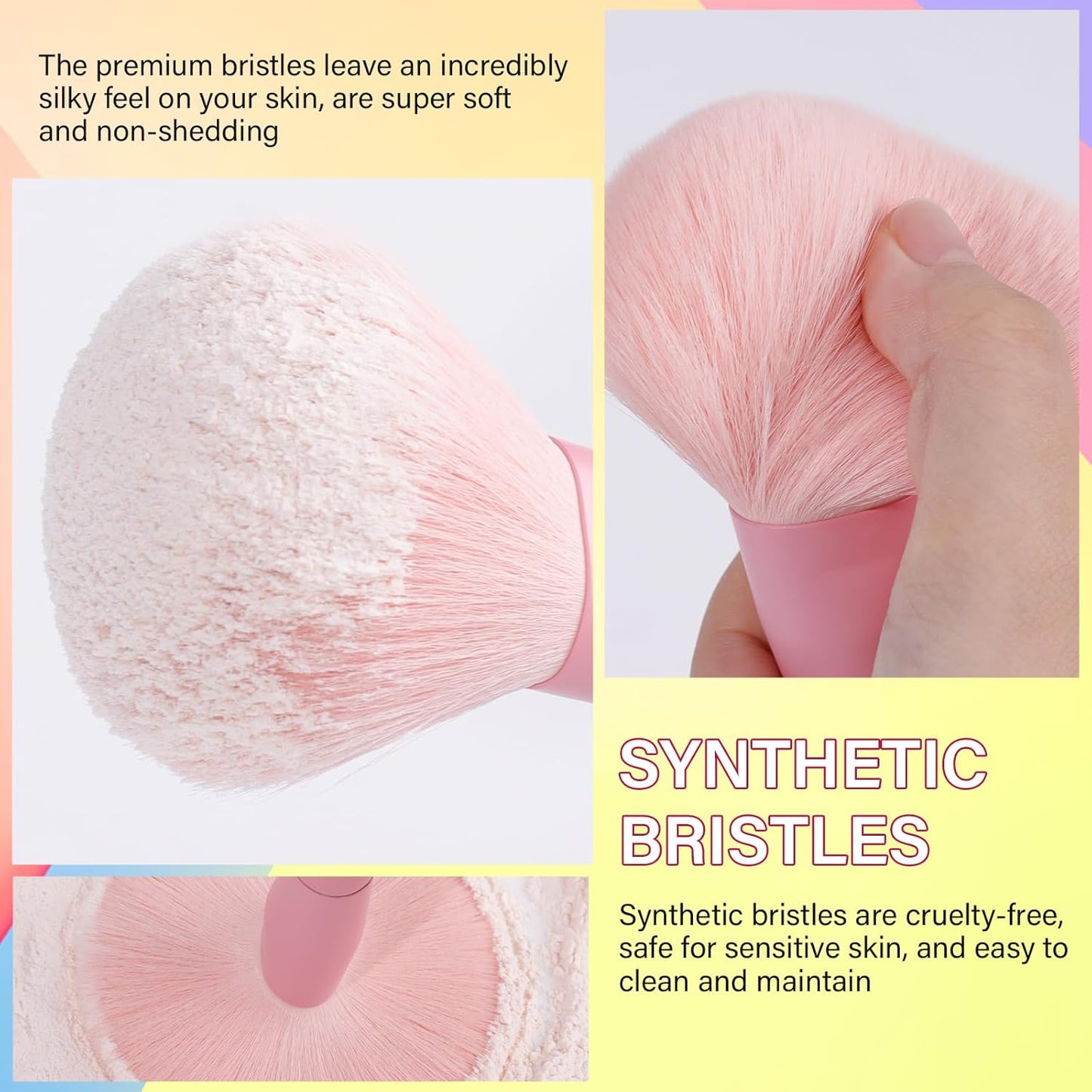 Docolor 6 Piece Makeup Brush Set - Full Face & Eye Application | Cruelty-Free, Vegan Mini Brushes