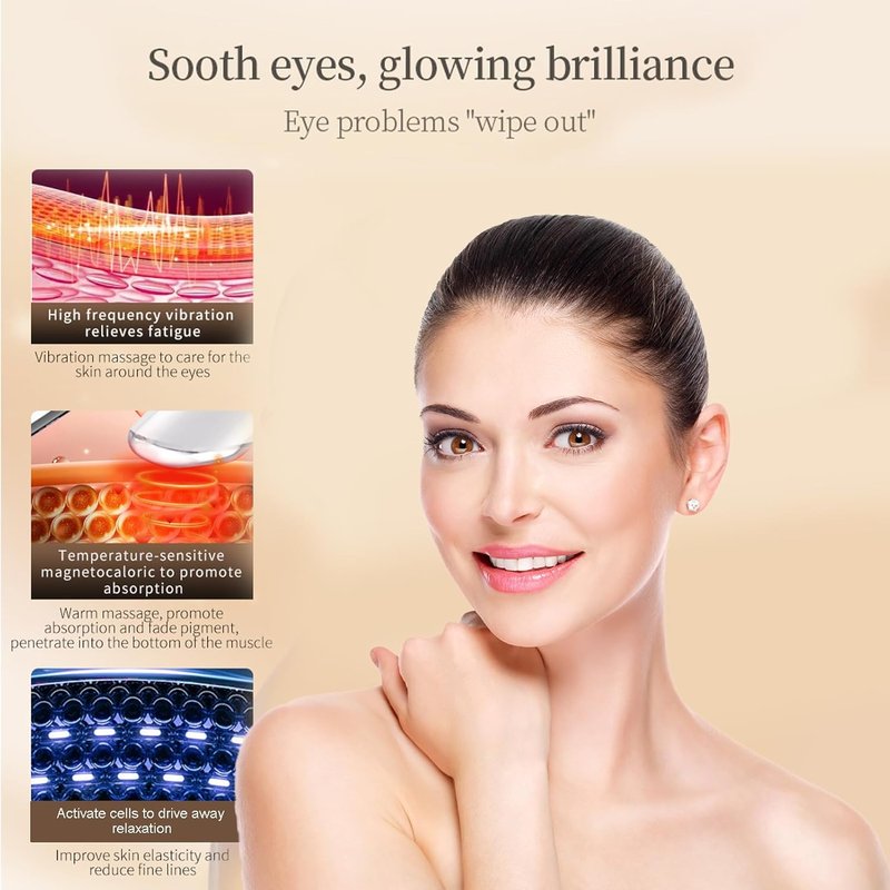 Swan Eye Massager Wand - Rechargeable Facial Massager for Dark Circles & Puffiness | Portable & Effective