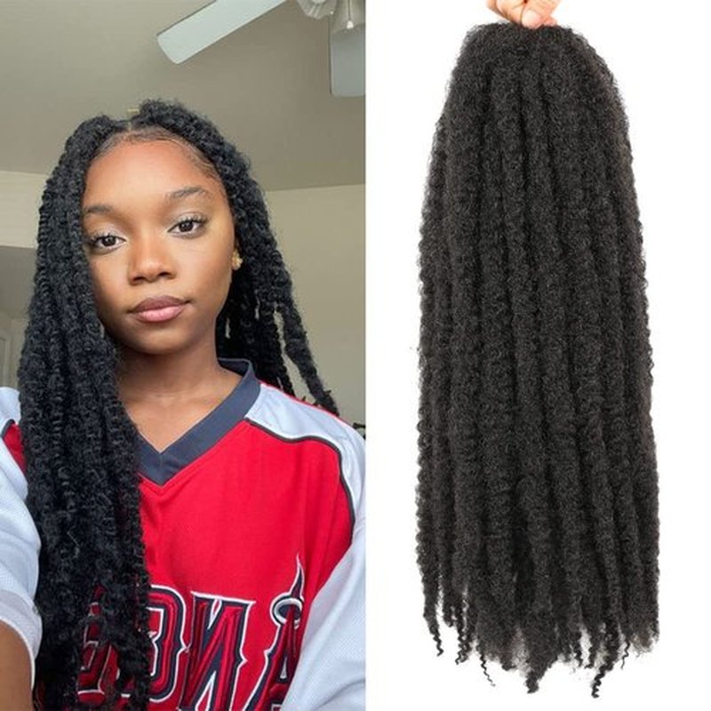 Ayana Marley Hair 3 Packs Marley Twist Braiding Hair Marley Braiding Hair For Faux Locs Crochet Hair 20 Inch Long Afro Synthetic Hair Extensions (20 inch-3 pack, 1B)
