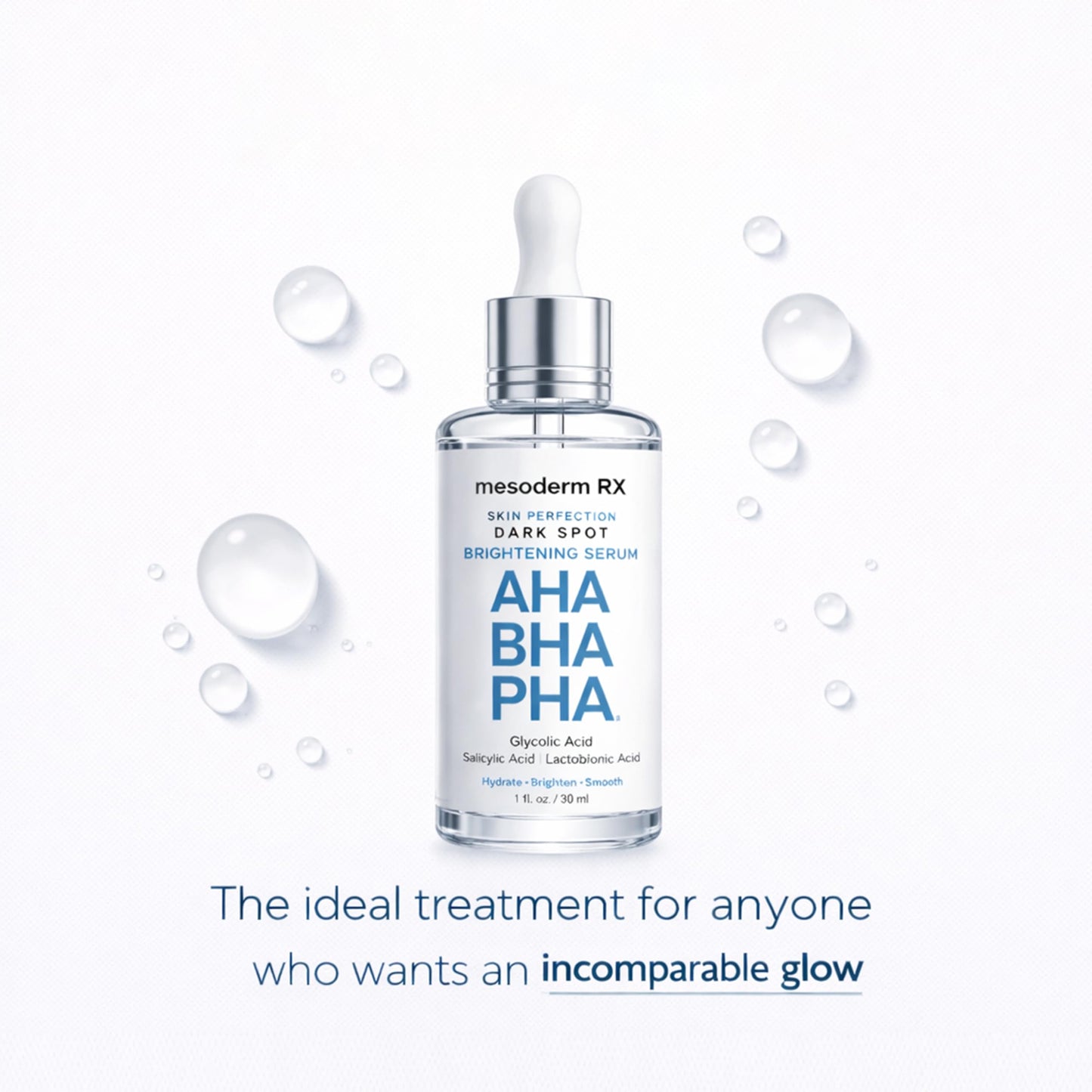 Mesoderm RX DARK SPOT Brightening Serum, Dark Spot Corrector for Uneven Skin and Pigment Spots- formulated with Glycolic, Salicylic, & PHA Exfoliating Acids - Tone-Evening Skin Brightener