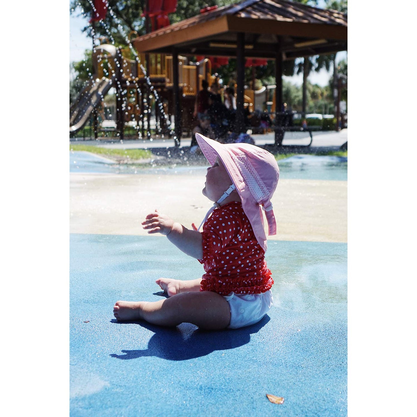 Zelda Matilda Sunhat Infant Toddler & Kids Summer Water Flap Baby Swim hat UPF 50 Boy & Girl Beach (US, Age, 6 Months, 24 Months, Light Pink)