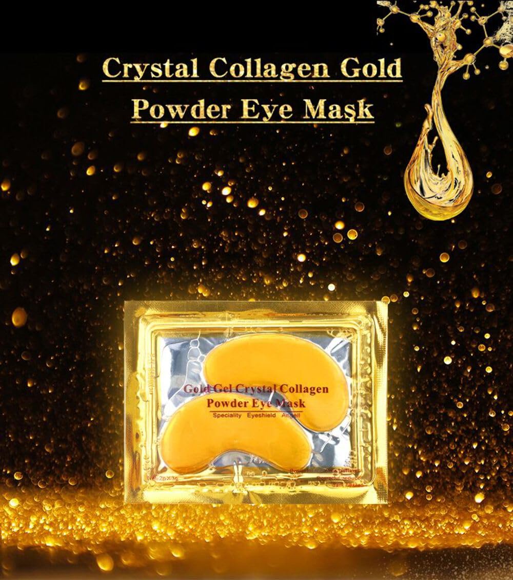 24K Gold Eye Mask – Collagen Under Eye Patches for Puffiness, Dark Circles & Wrinkles – Hydrating Anti-Aging Eye Gels (30 pairs)