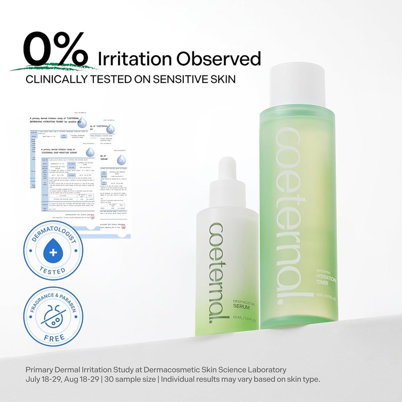 Hydration Toner & Deep Moisture Serum Set - Korean Skincare Essentials for Refreshing Skin