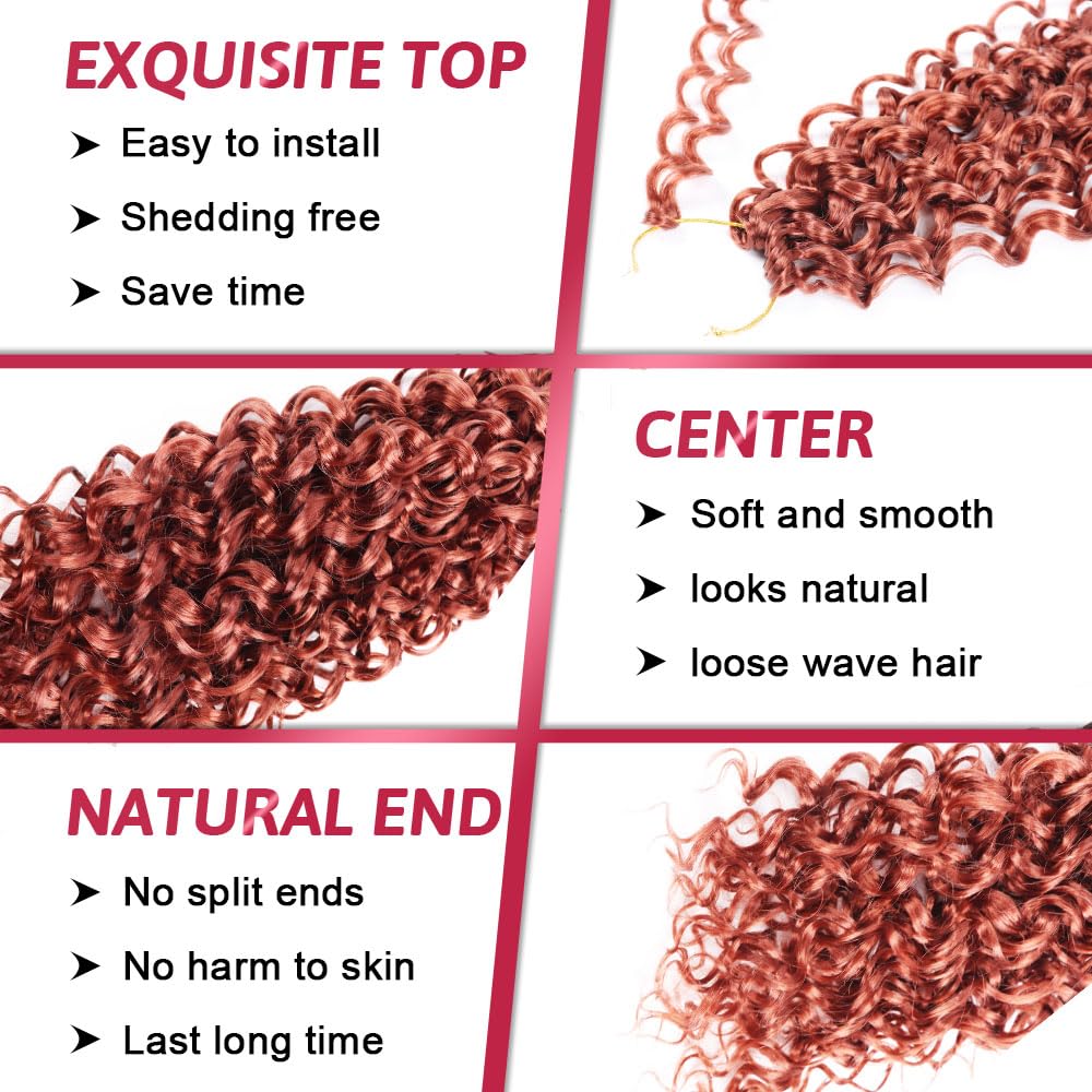 GoGo Curl Crochet Hair 8Inch 6Packs Water Wave Crochet Hair GoGo Curly Crotchet Braiding Hair (8 Inch (Pack of 6), 350#)