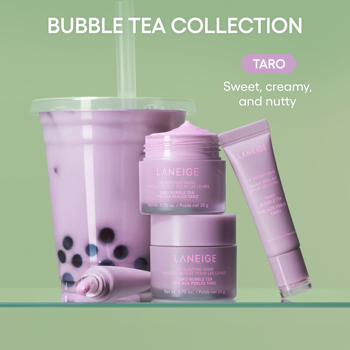 LANEIGE Lip Sleeping Mask: Hydrating & Nourishing Korean Overnight Lip Treatment Mask with Shea Butter, Vitamin C & Murumuru, Antioxidants For Flaky, Dry Lips | Korean Skin Care, Taro Bubble Tea