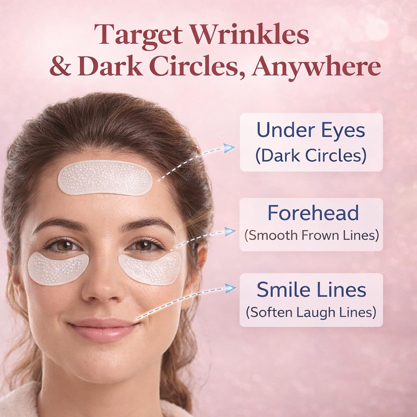 NOVALIFT Micro Eye Patches, Deeply Hydrating Anti-Wrinkle Patches, Contains Hyaluronic Acid and Collagen for Dark Circles, Smooth Application Forehead & Smile Line Patches for Women (1)