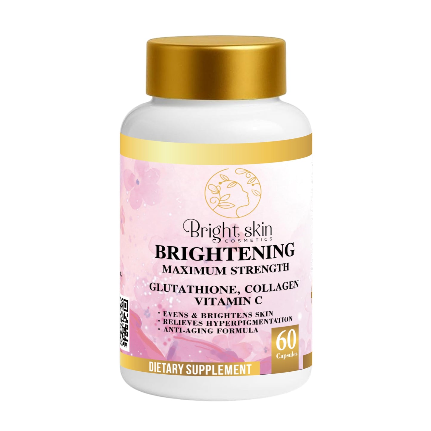 Bright Skin Cosmetics Brightening Supplements with Glutathione, Collagen, and Vitamin C