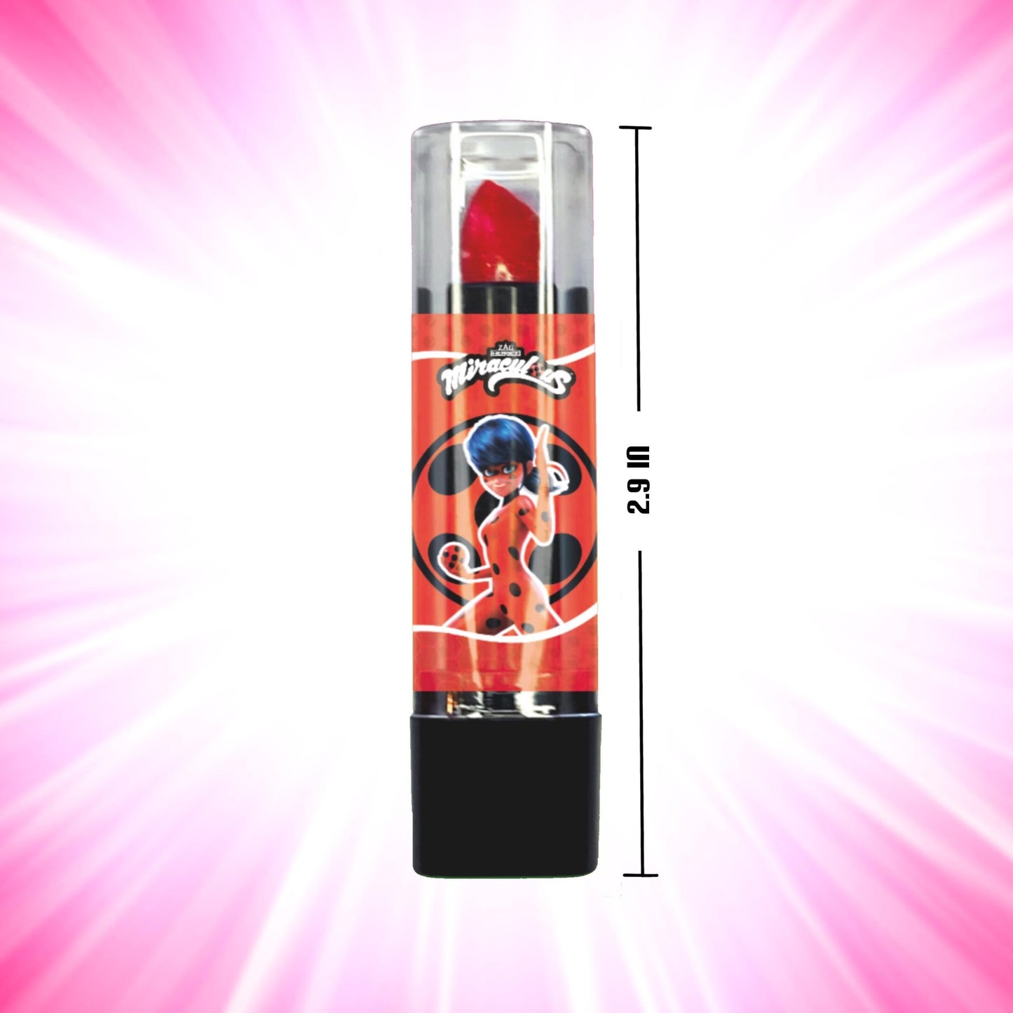 Miraculous Ladybug Cosmetic Lipstick Set - 7 Fruit Scented Color-Changing Lipsticks for Kids - Transforming Lipsticks Turn Pink - Magic Lipsticks Gift Set - Safe & Fun Makeup Kit