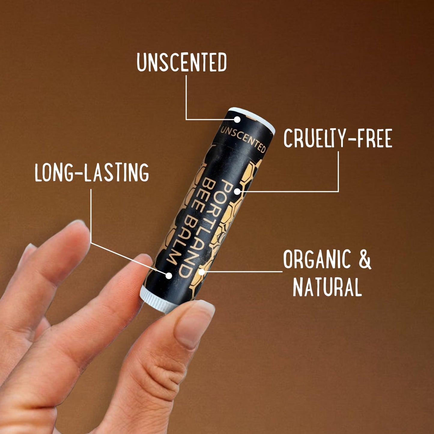Portland Bee Balm All Natural Handmade Beeswax Lip Balm with Organic Coconut and Olive Oil (Unscented) - 9 Count | Natural Lip Balm, Cruelty Free, Plastic Neutral, | Organic Lip Balm