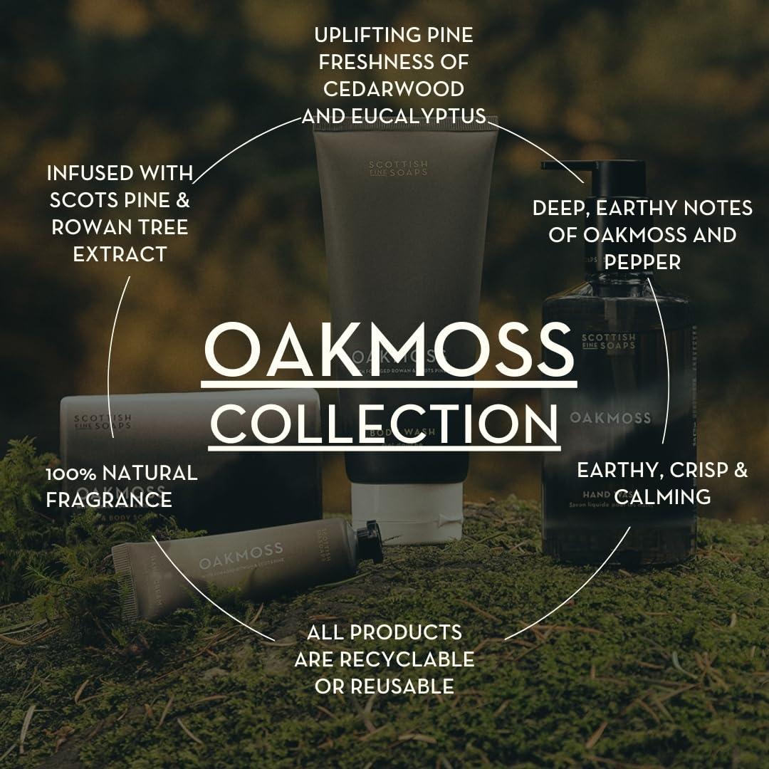 Scottish Fine Soaps Oakmoss Hand Cream 30ml – Travel Size Nourishing Hand Cream with Shea Butter and Calming Oakmoss Scent