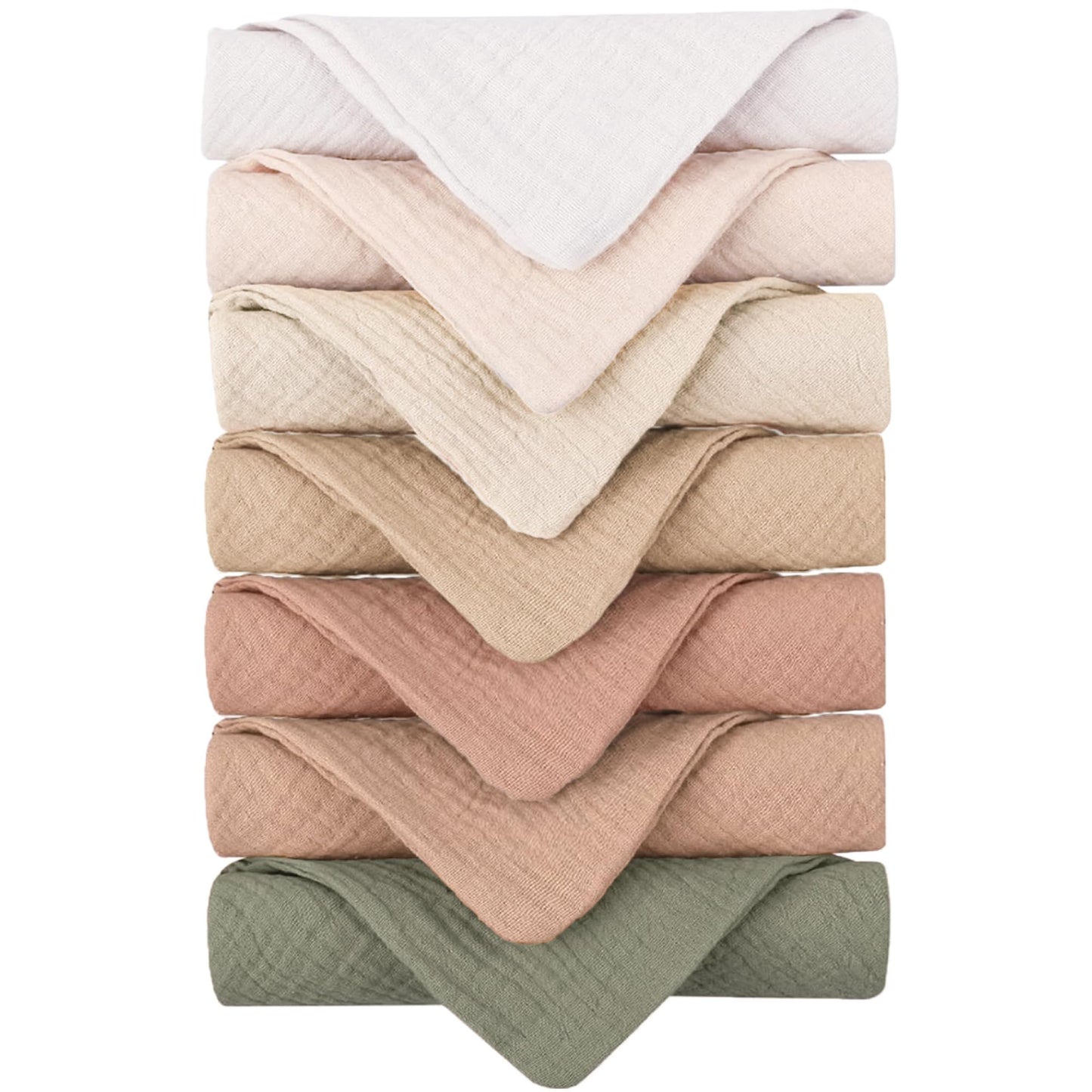 Konssy 7-Pack Soft Cotton Face Wash Cloths, Reusable Absorbent Washcloths for Sensitive Skin, Facial Makeup Remover Towels for Women (11 x 11 Inch)