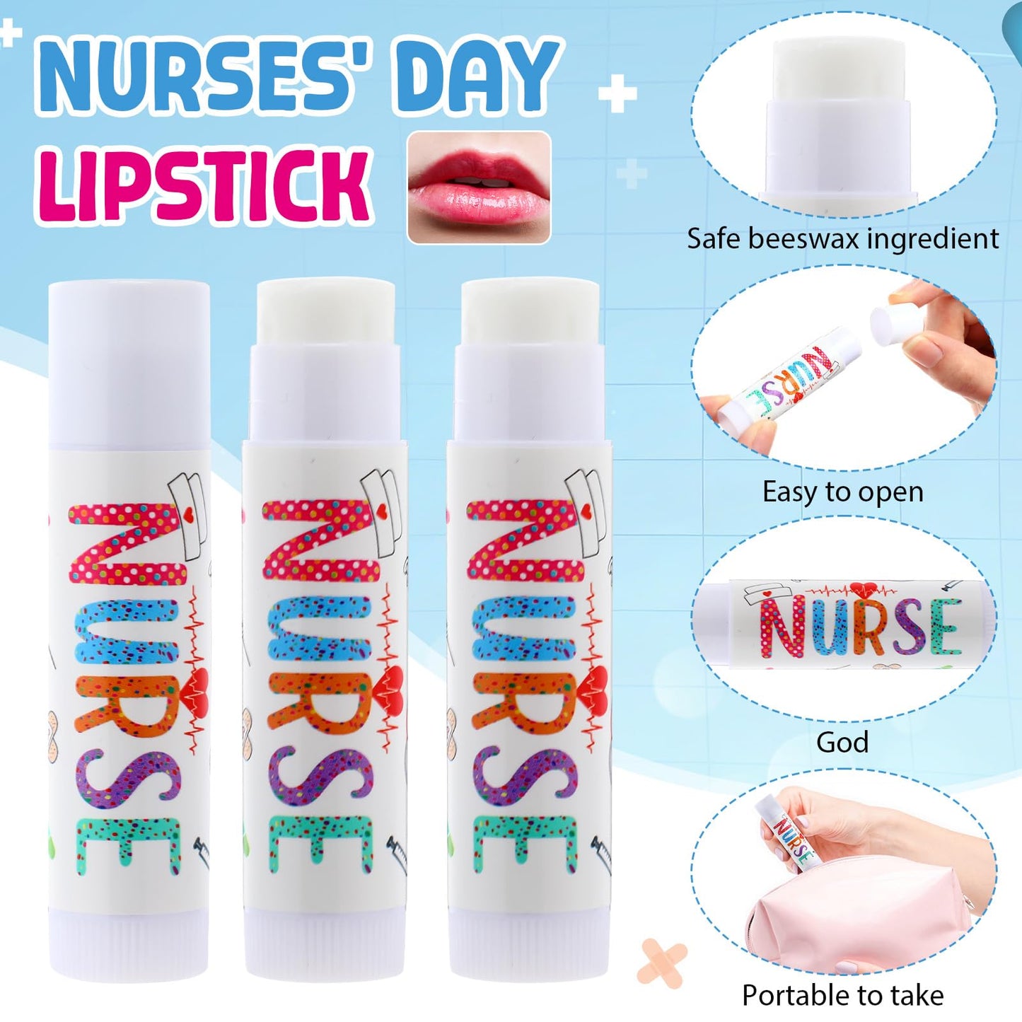 Dansib Nurse Week Appreciation Gifts Bulk Lip Balms Inspirational Thank You Nursing Gifts for Hospital Staff Employees CNA RN Student Graduation 2026(24 Pack)