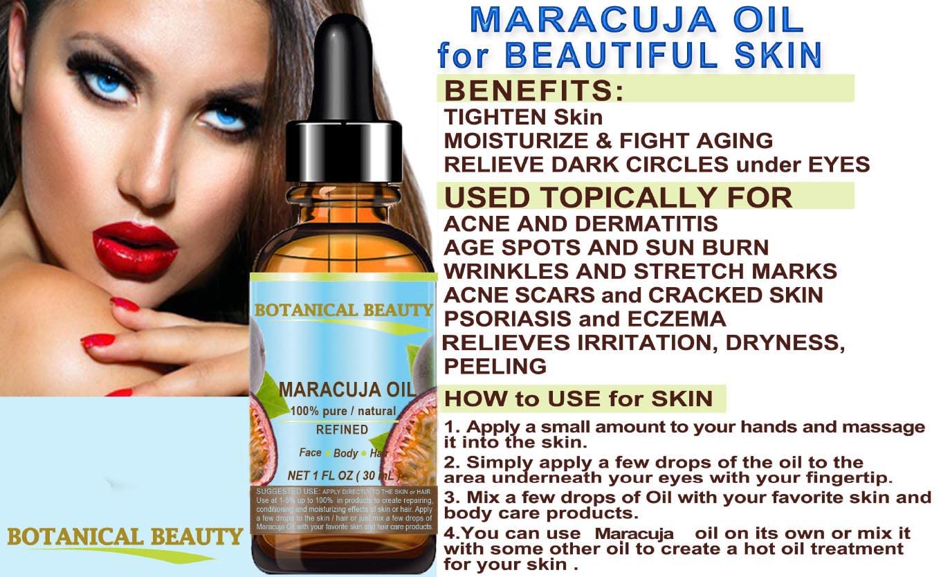 Botanical Beauty MARACUJA OIL 100% Pure Natural Cold Pressed Undiluted for Face, Skin, Hair, Body, Lip, Nails 0.5 Fl Oz - 15 ml Rich in Vitamin C