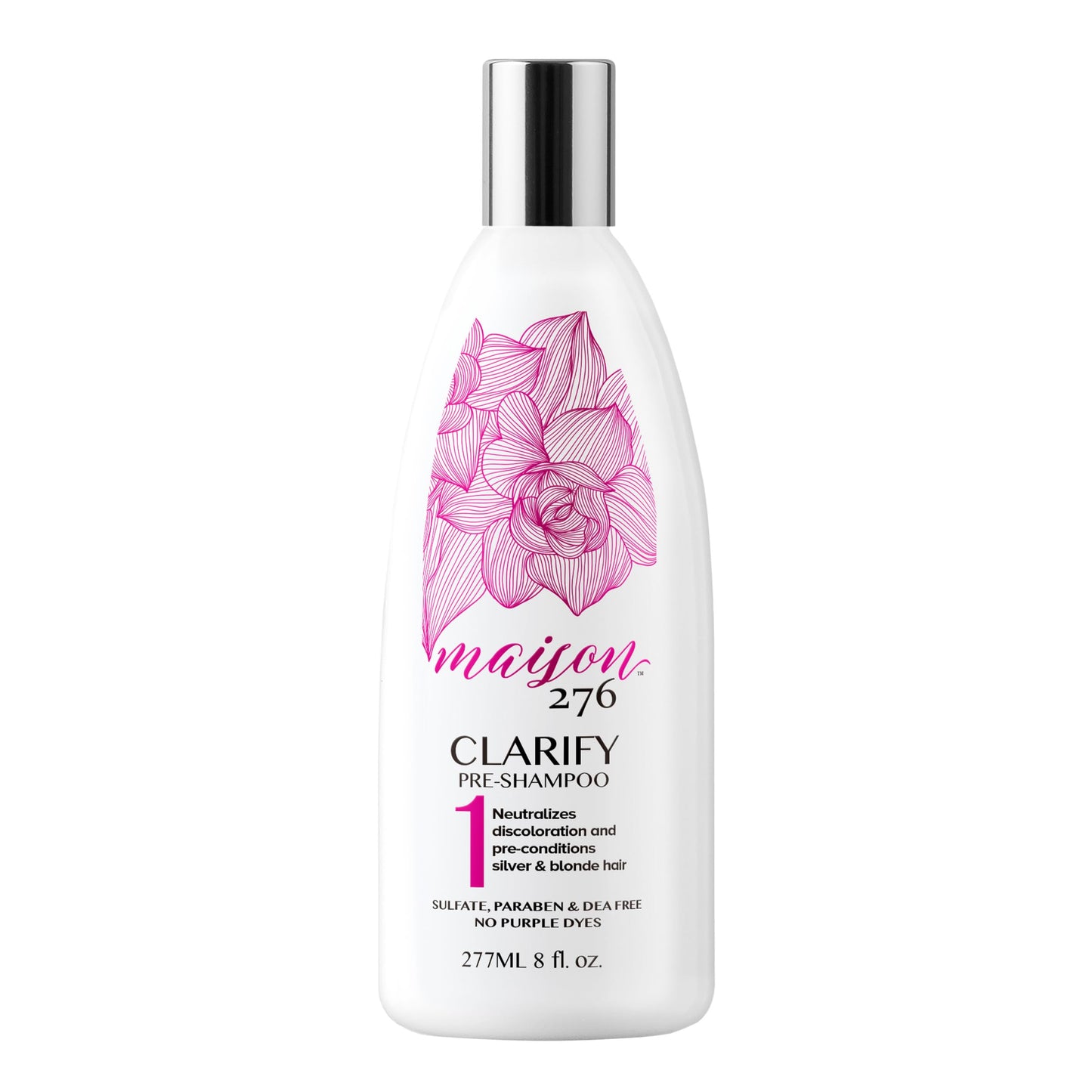 Maison 276 CLARIFY Pre-Shampoo (Shampoo for Gray Hair for Women & for Silver Hair) – Removes Buildup, Restores Clarity & Shine, No Purple Dyes, Plant-Based Weekly Reset, 8 oz
