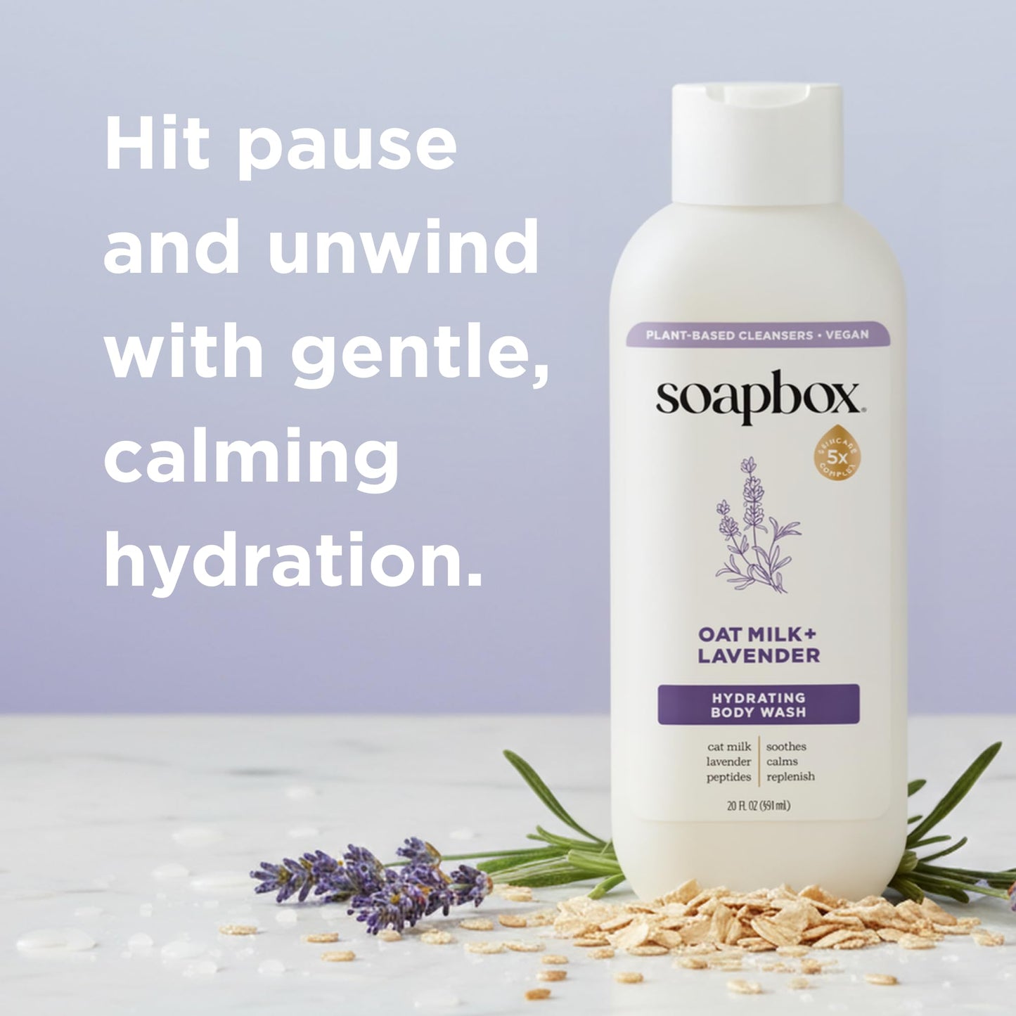 Soapbox Moisturizing Body Wash, Oatmilk & Lavender Shower Gel - Hydrating Natural Body Wash with Shea Butter - Clean Ingredients Free of Harsh Chemicals, Sulfates, Parabens & Silicones - 2 Pack
