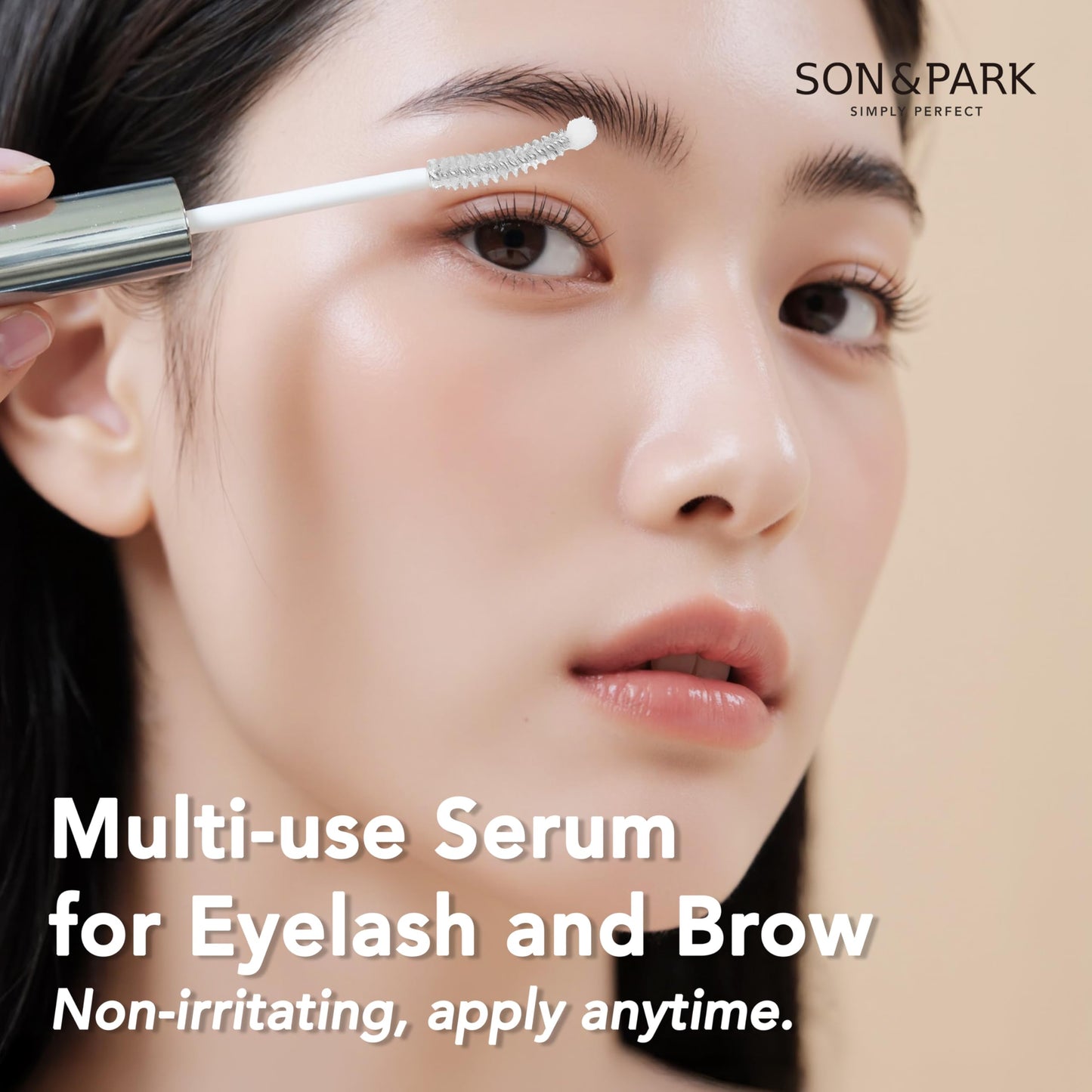 SON&PARK Eyelash Serum for Eyelash Growth and Thickness, Black, Biotin Lash Boost for Lash and Brow (Large capacity 0.52 oz) (Clear)