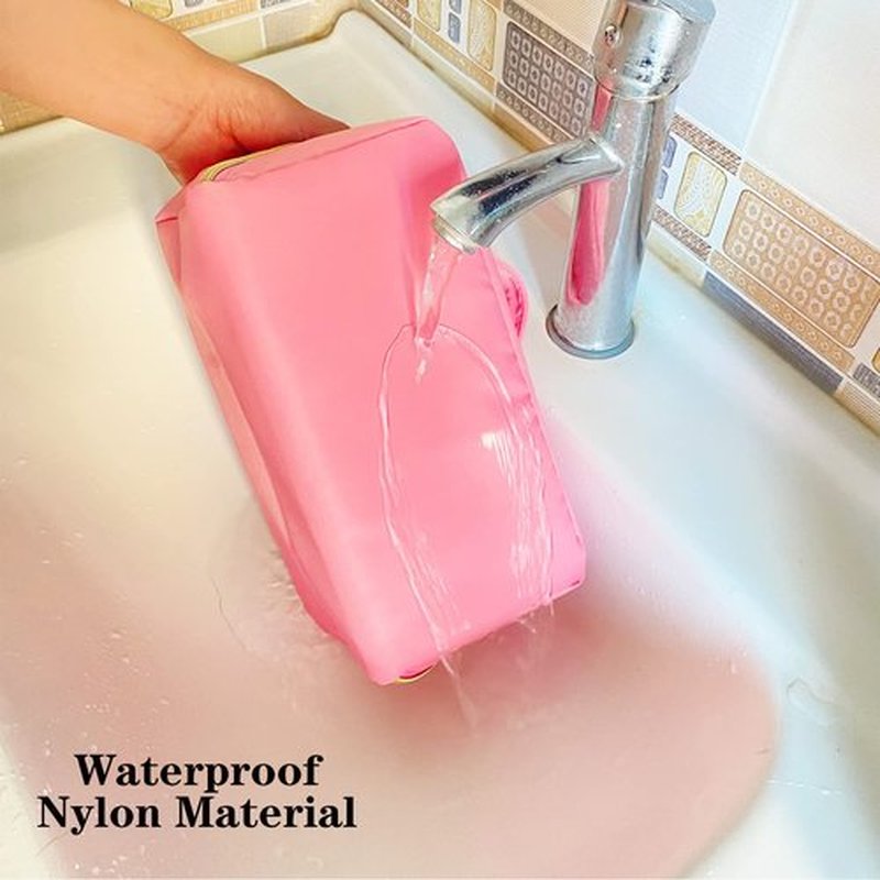 Nylon Makeup Bag Pink Chenille Letter Makeup Bag Preppy Cosmetic Bag Stoney Clover Pouch Chenille Patch Bag Better Belt Bag Cosmetic Bag Varsity Letter Pouch Flat Lay Makeup Bag Stuff Toiletry Bag