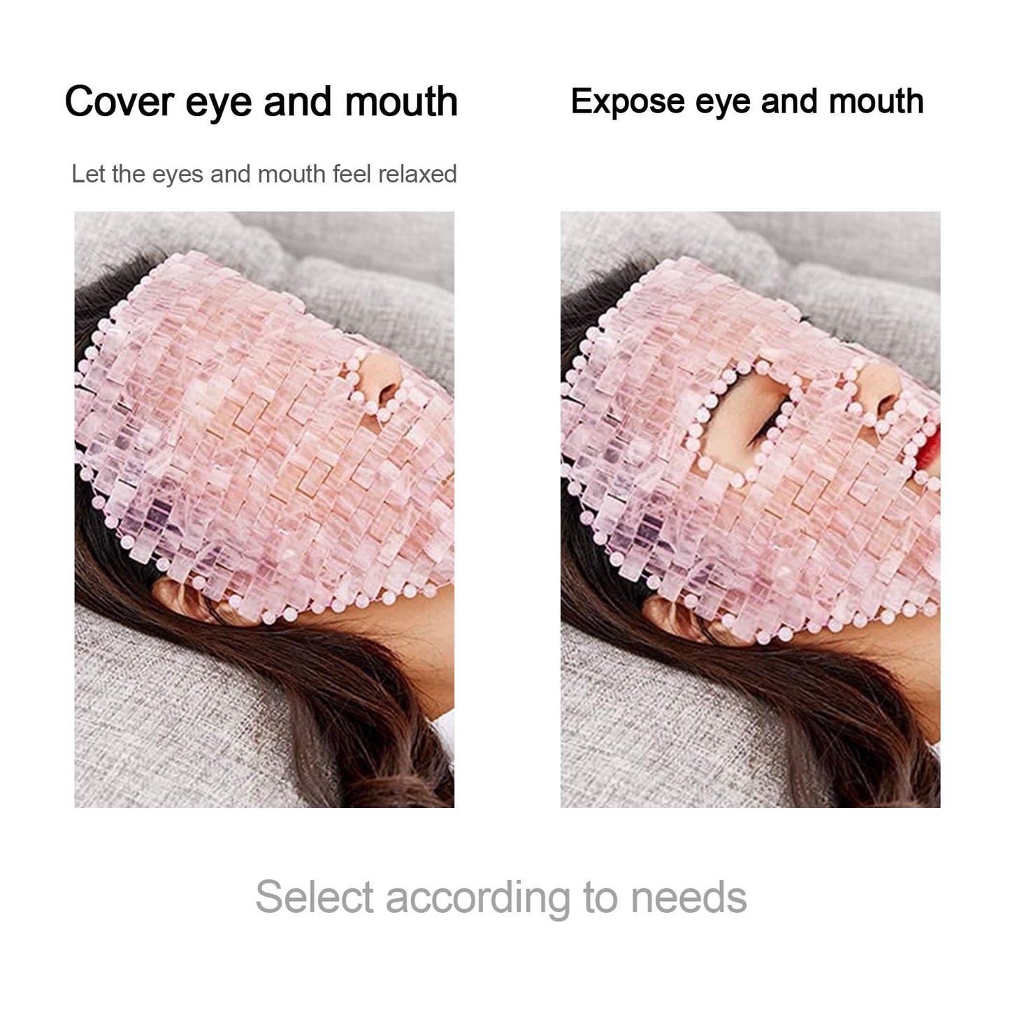 ideayard Jade Mask, Amethyst Crystal Face Cold Mask for Headache/Migraine Relief Mask, Weight Compress Mask Cover Eye for Puffy Eyes, Tension, Sinus & Stress Relie Relax Skin Care Spa