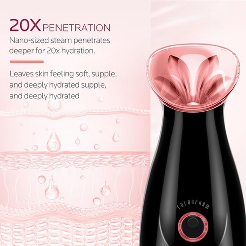 Colorfarm Facial Steamer Nano Ionic: Face Steamer Deep Cleaning Unclogs Pores - Humidifier Warm Hot Mist Home Sauna Spa for Women Men Sinuses Moisturizing