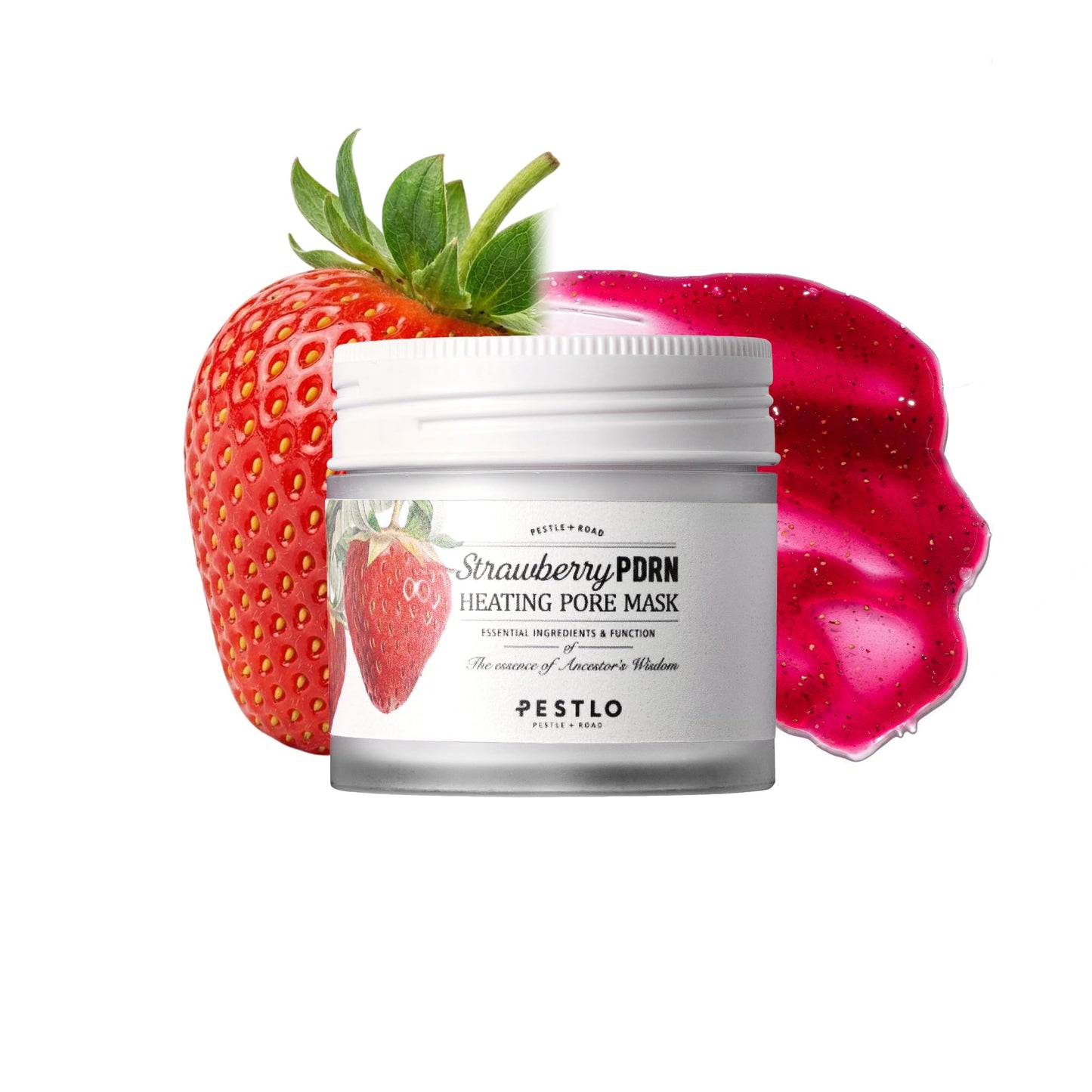 PESTLO Strawberry PDRN Heating Pore Mask (2.46 oz.) – Warming Pore Mask with Strawberry Seeds, Berry PDRN & Collagen for Gentle Exfoliation, Smooth & Radiant Skin