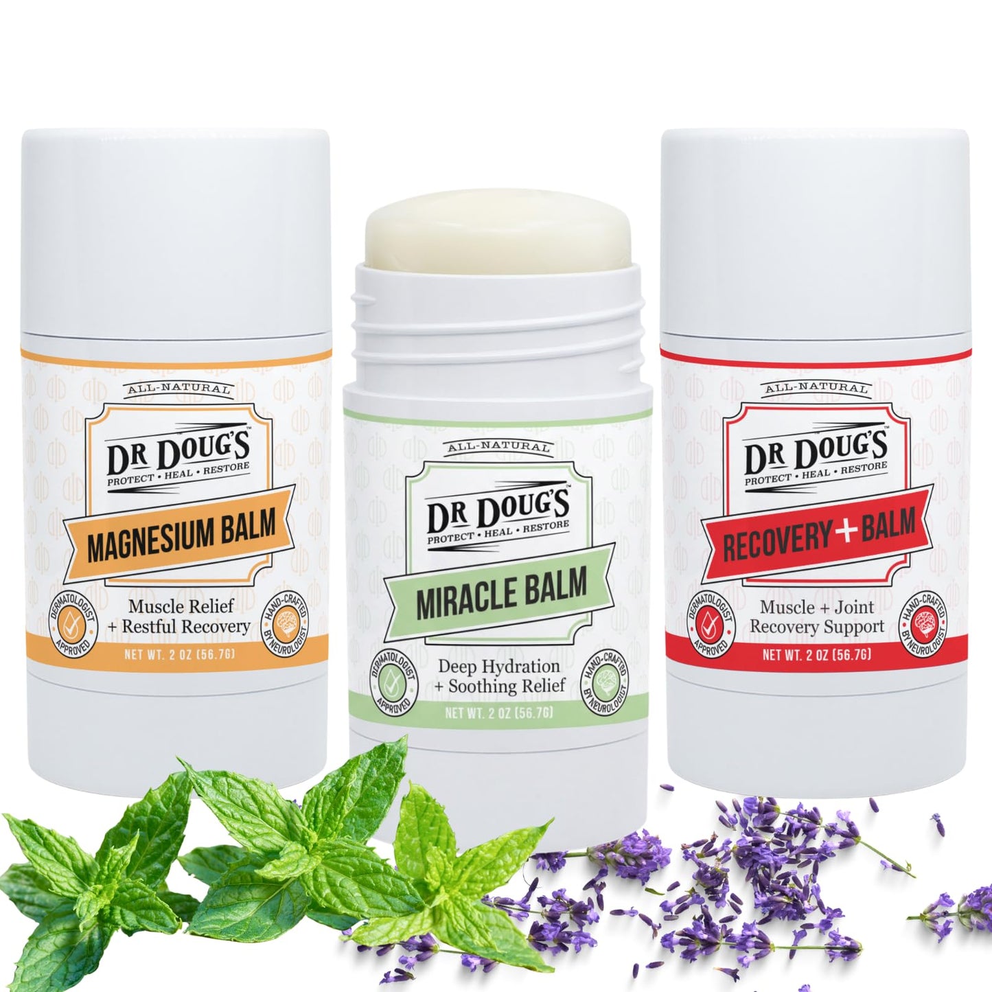 Dr. Doug's Ultimate Skin Hydration & Recovery Bundle - All-Natural Organic Balms for Sensitive Skin (3-Pack)